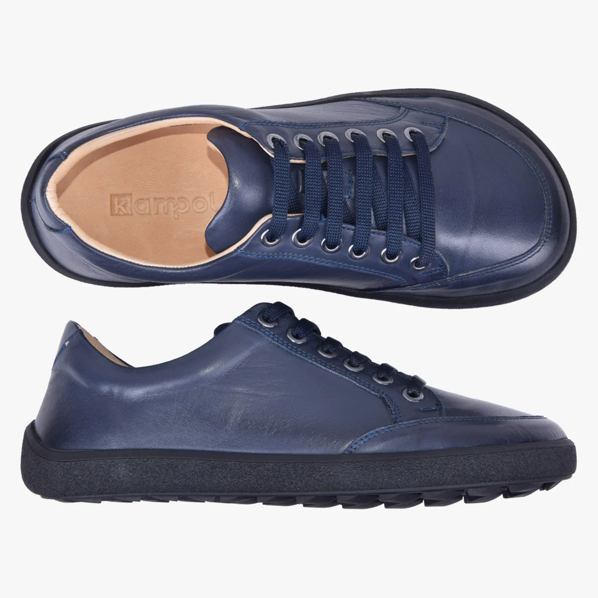 BUTY BAREFOOT SKÓRZANE DAMSKIE ELASTYCZNE GRANATOWE 014/DO